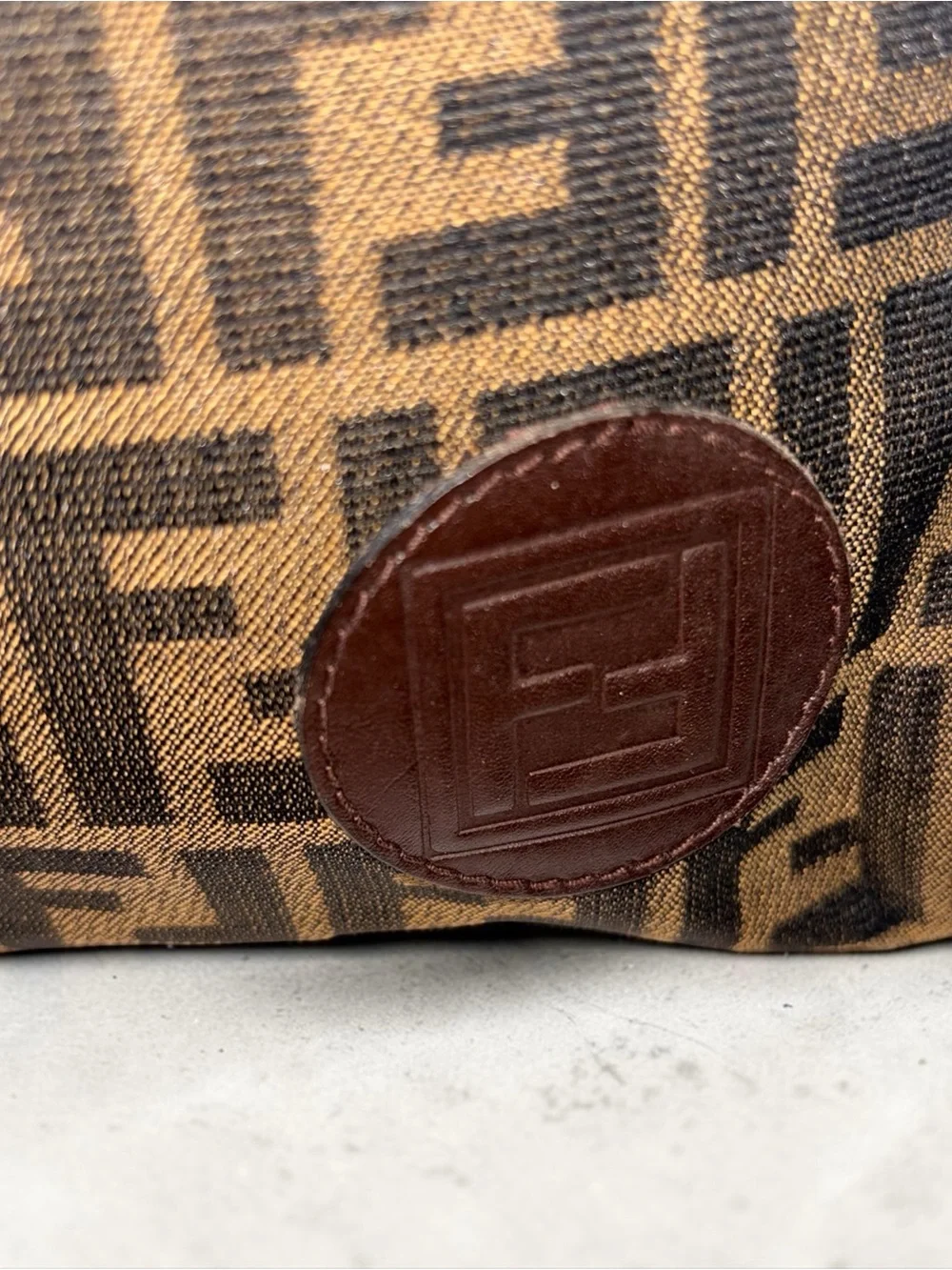Fendi Brown FF Logo Messenger Bag with Matching Wallet